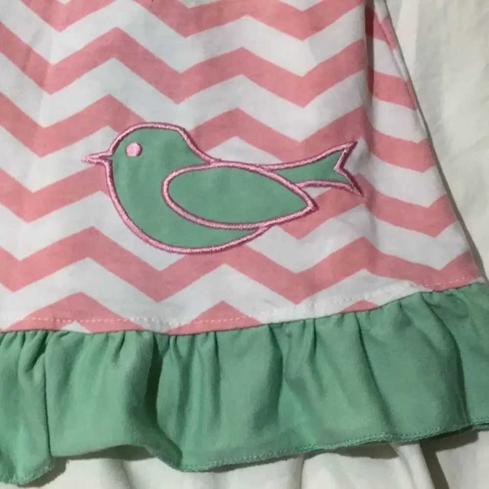 Swing open back ruffle tie top w/ diaper cover